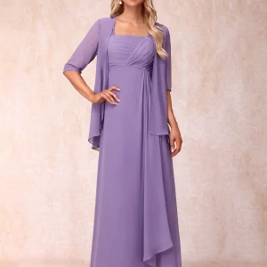 Robe de Soirée Longue sans Manches en Ligne A/Princesse avec Volants & Veste