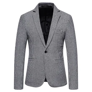 Veste de Soirée Rayée Pour Homme, Coupe Ajustée, Revers Crantés, Simple Boutonnage, Un Bouton