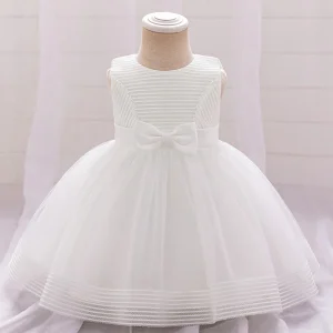 Robe de Bal à Encolure Dégagée Sans Manches Pour Demoiselled'Honneur avec Nœud