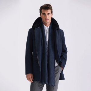 Jakamen Manteau en laine Navy Blue