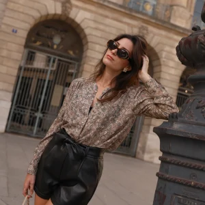 Blouse Ambre imprimée beige