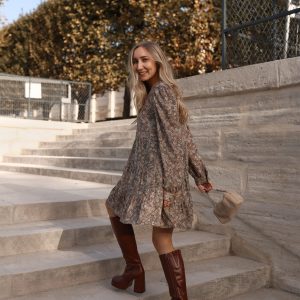 Robe Lola imprimée beige